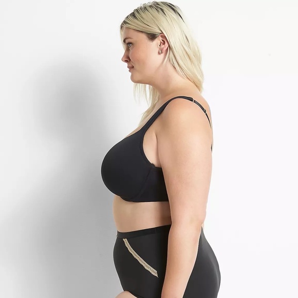 Cacique Lightly Lined Full Coverage Black Bra Women's Size 44DDD - Picture 4 of 16